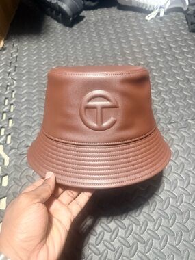 Telfar Chestnut Leather Bucket Hat
